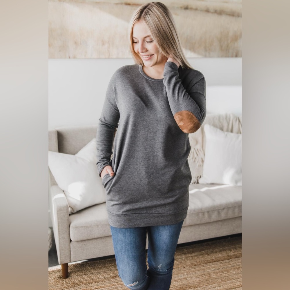 Cherish Dark Grey Sweatshirt size 3X tunic length